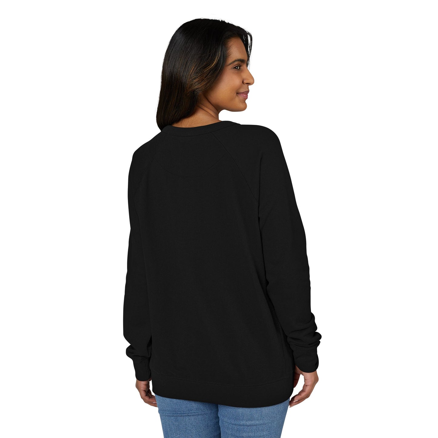 Haunted Library Pumpkin Ghost Sweatshirt for Book Lovers - French Terry Raglan - Lane Seven brand - PLAIN SLEEVES