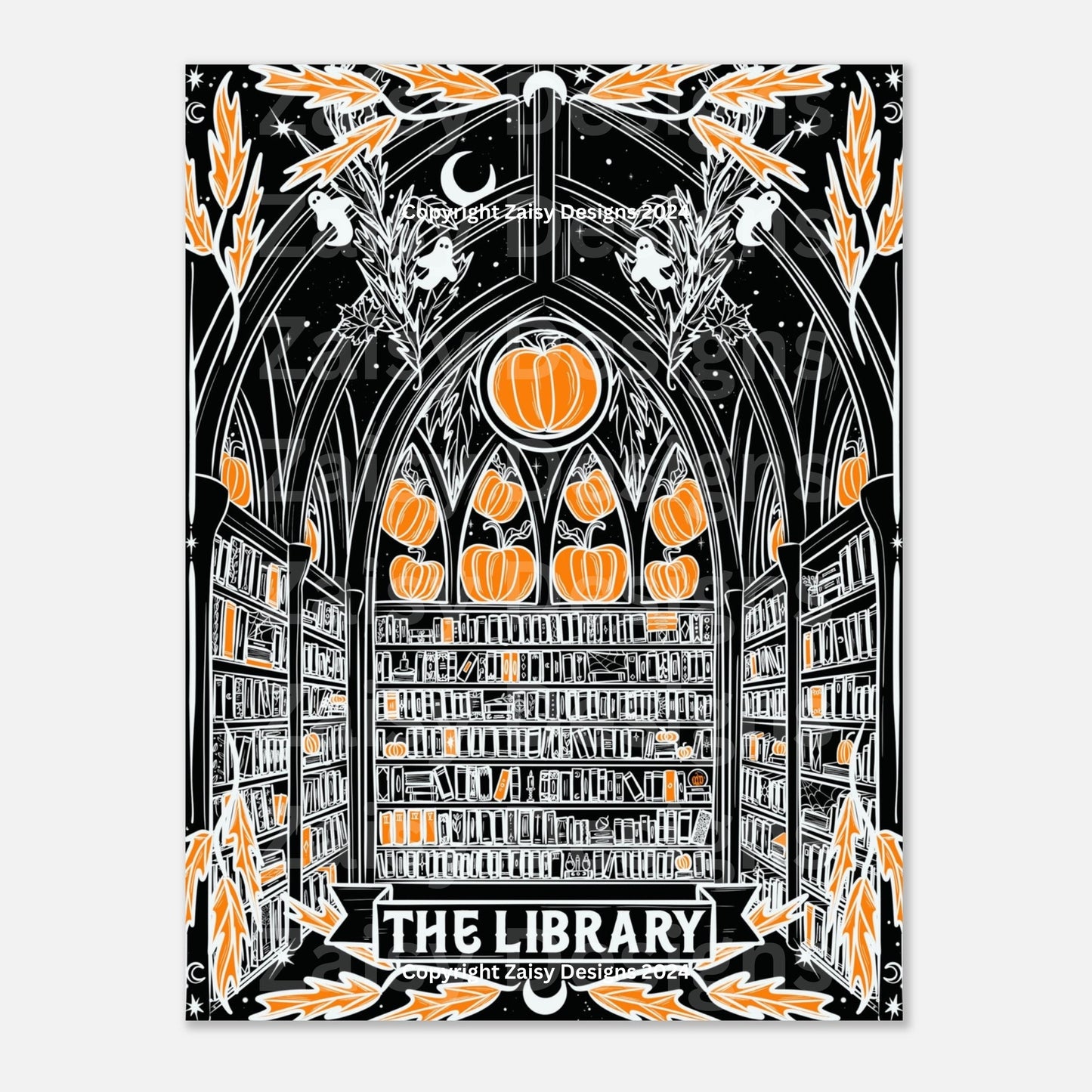 Haunted Library Print on Classic Matte Paper (12x16 inches)