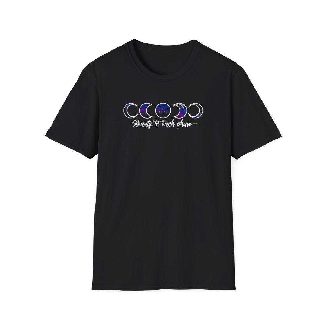 Beauty in Each Phase Moon Tee – Self-Love Shirt for Lunar Souls & Cosmic Dreamers