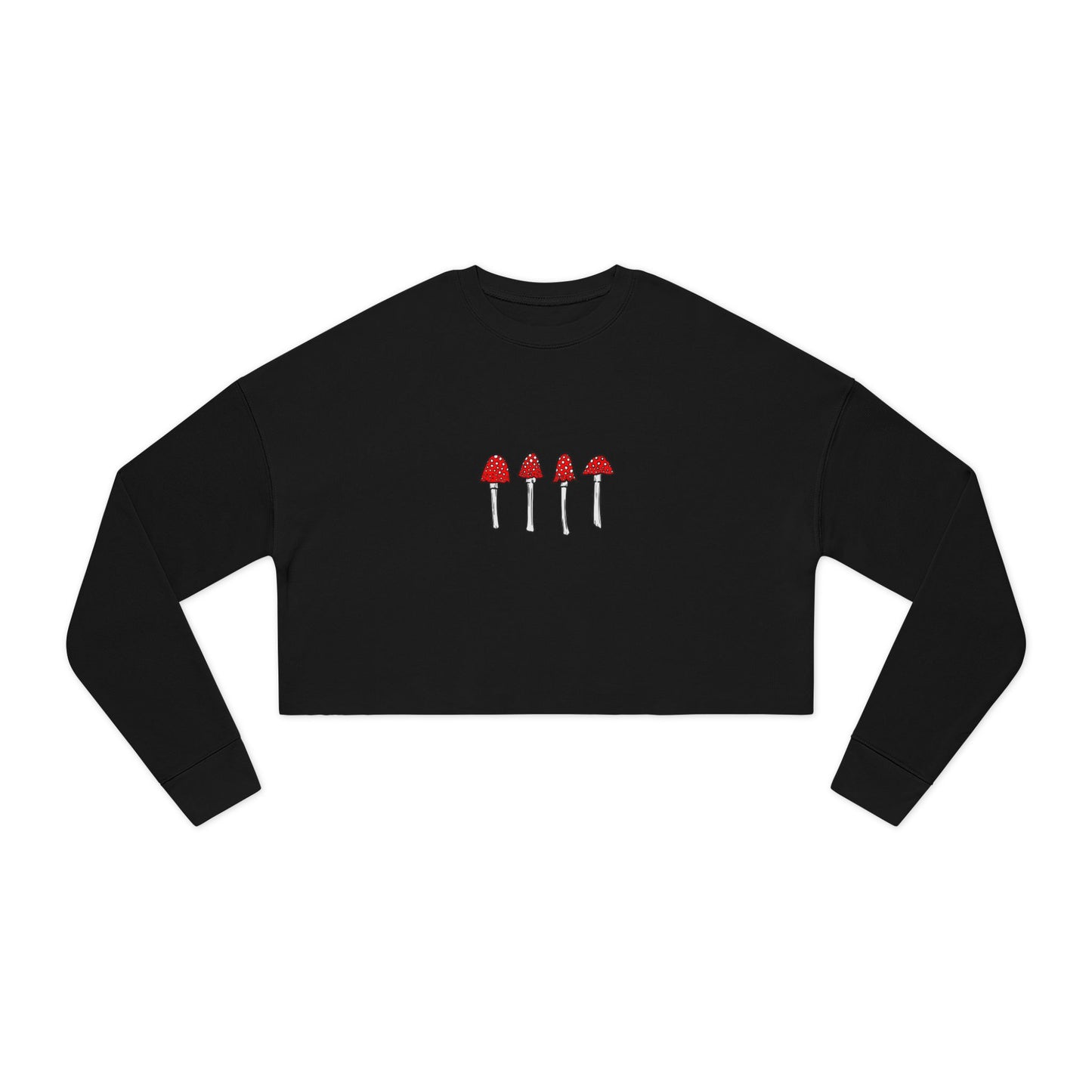 Red Mushroom Crop Top Sweatshirt