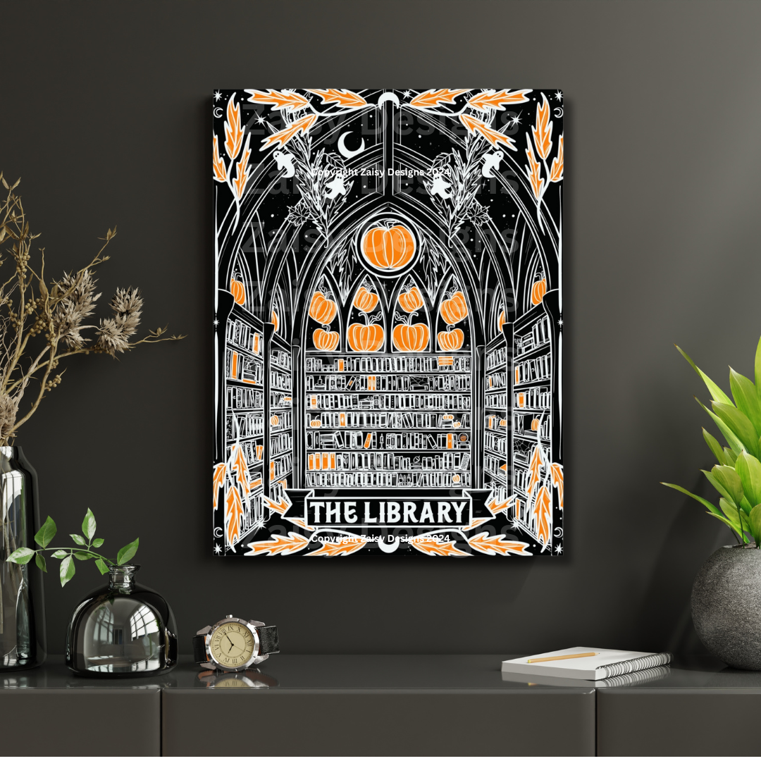 Haunted Library Print on Classic Matte Paper (12x16 inches)