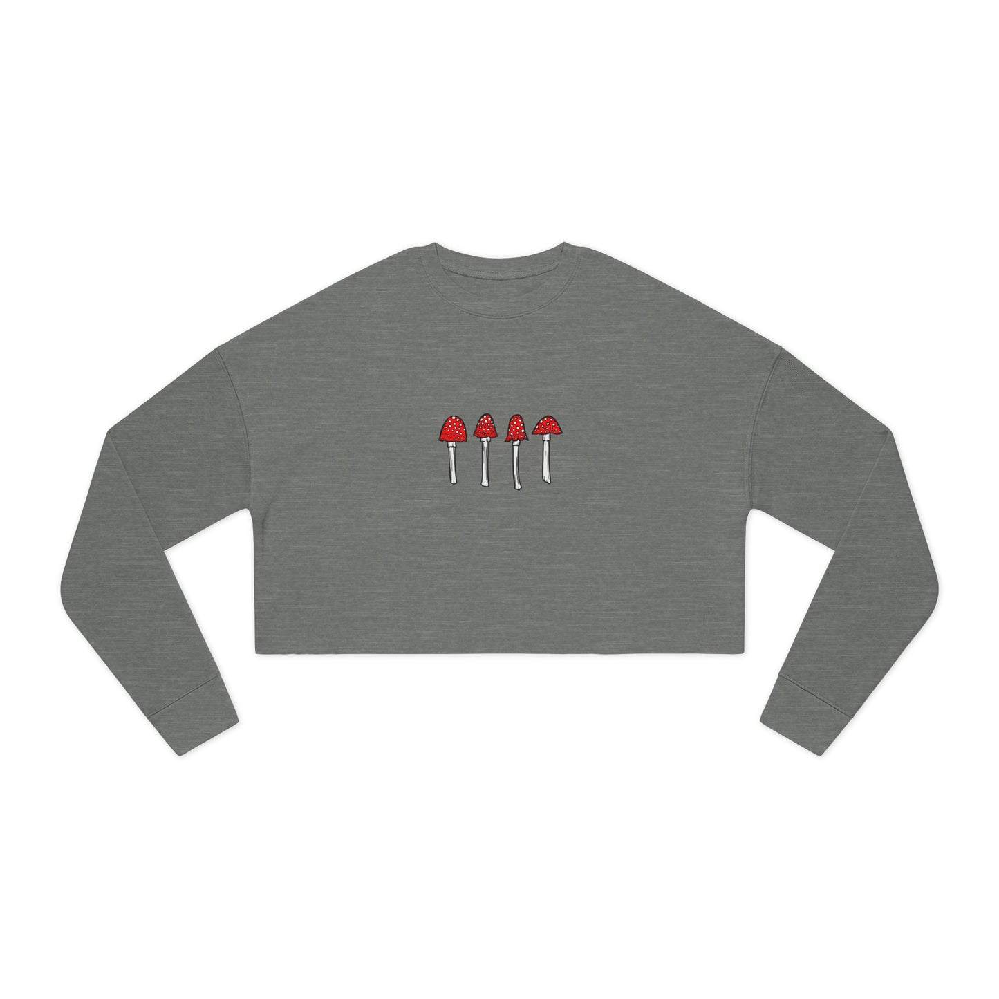 Red Mushroom Crop Top Sweatshirt