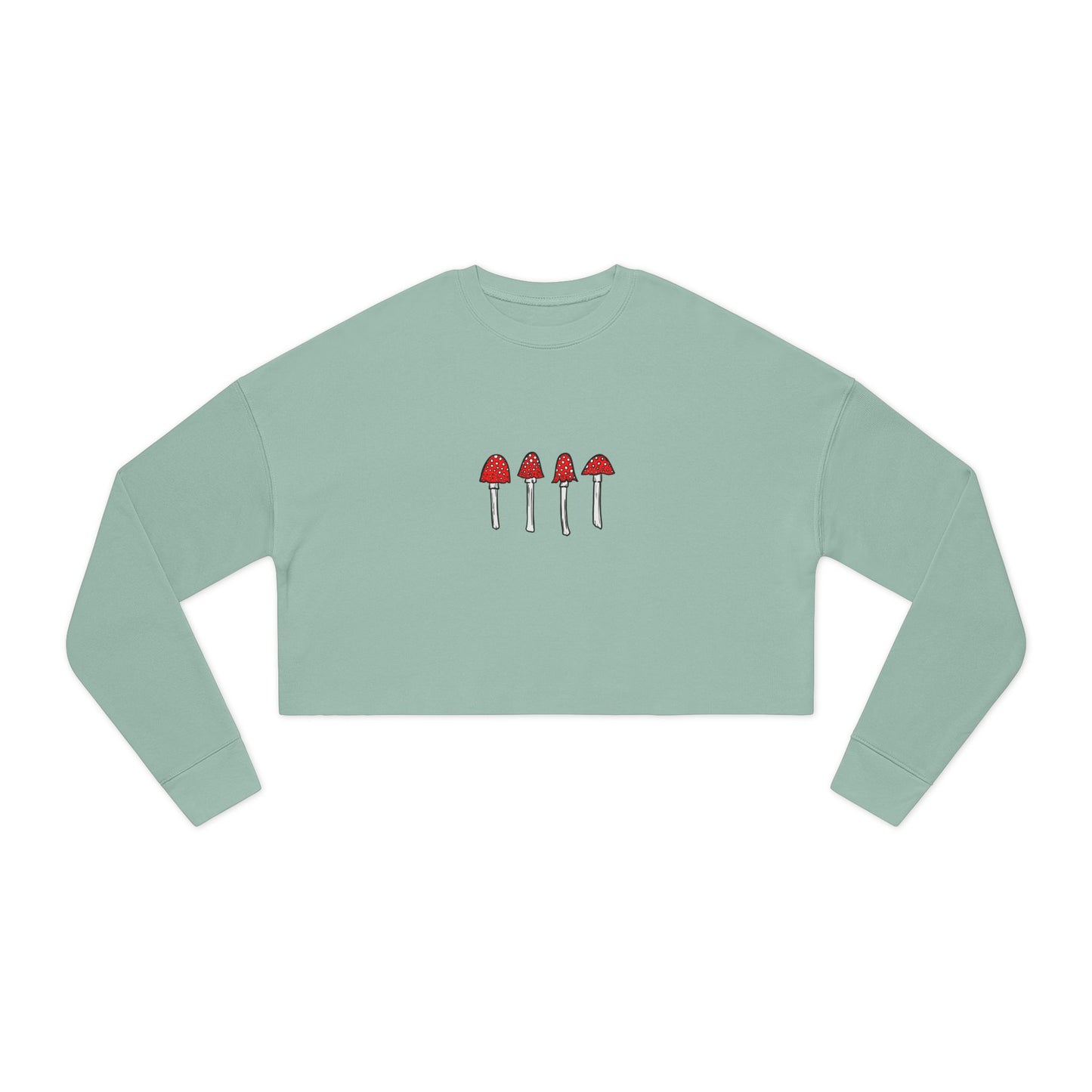Red Mushroom Crop Top Sweatshirt