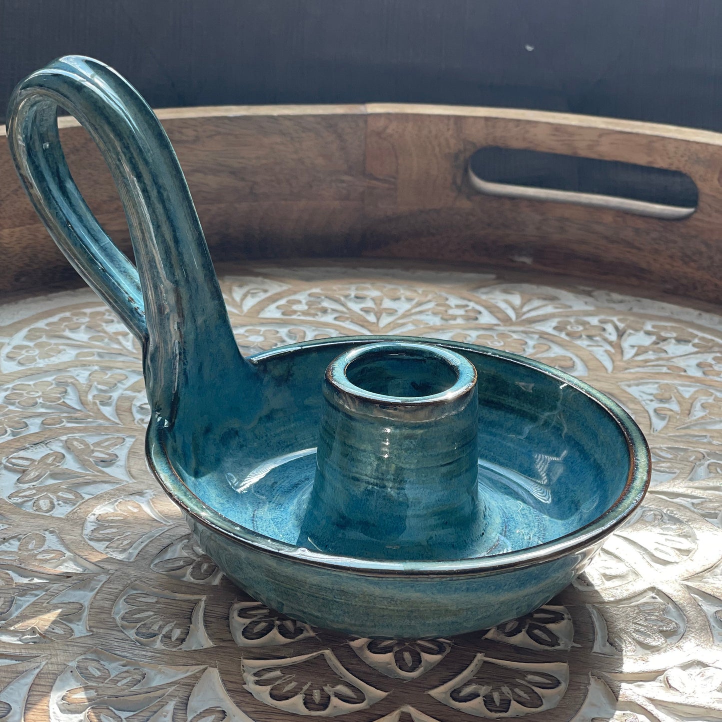 Elevate your home with a handmade ceramic candlestick holder. Durable stoneware, artisan-glazed, perfect for rustic, farmhouse, or cottagecore decor.