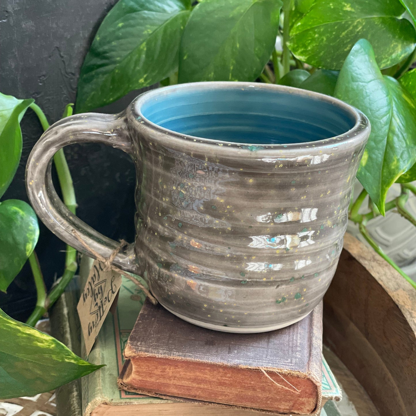 Large Grey Speckled Mug