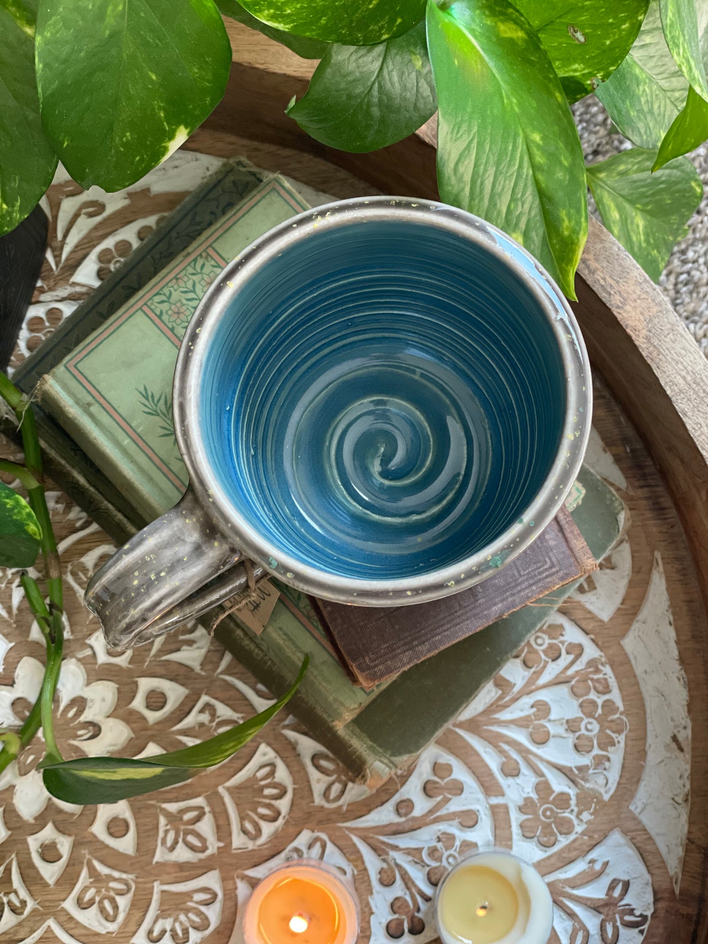 Large Grey Speckled Mug