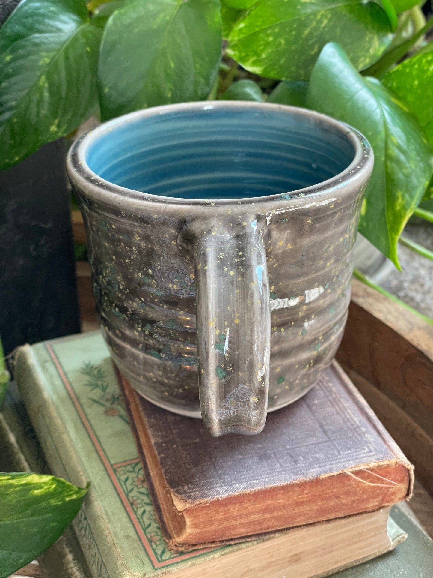 Large Grey Speckled Mug
