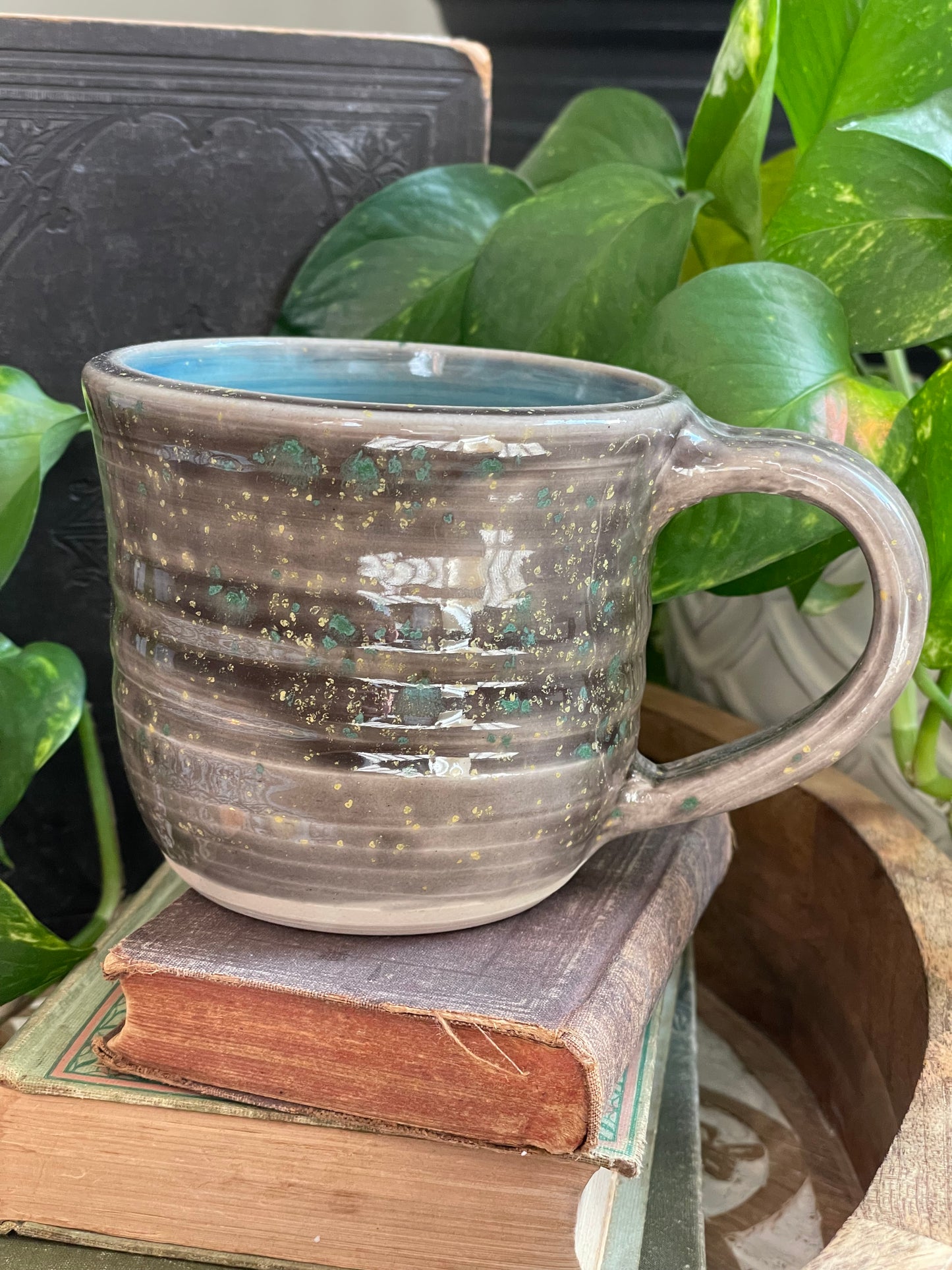 Large Grey Speckled Mug