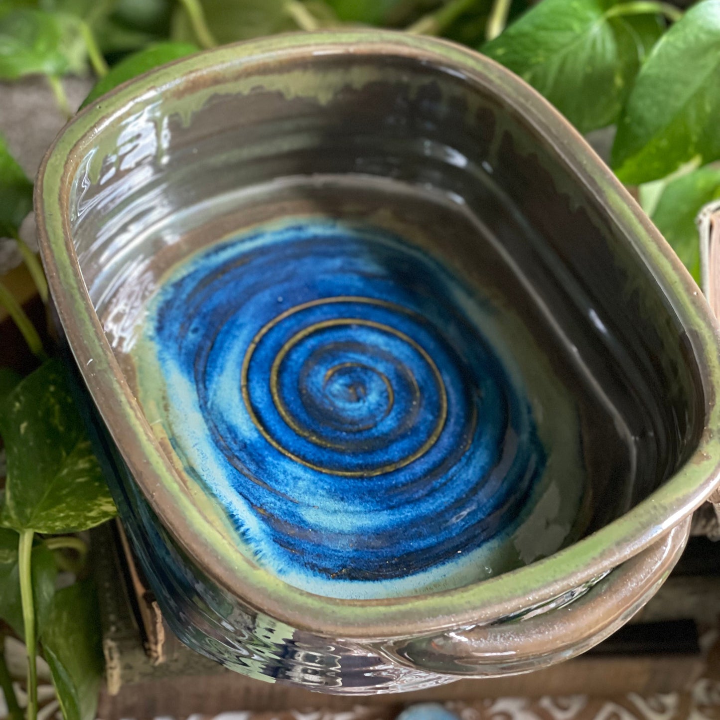 Enchanted Green and Blue Baking Dish- LARGE