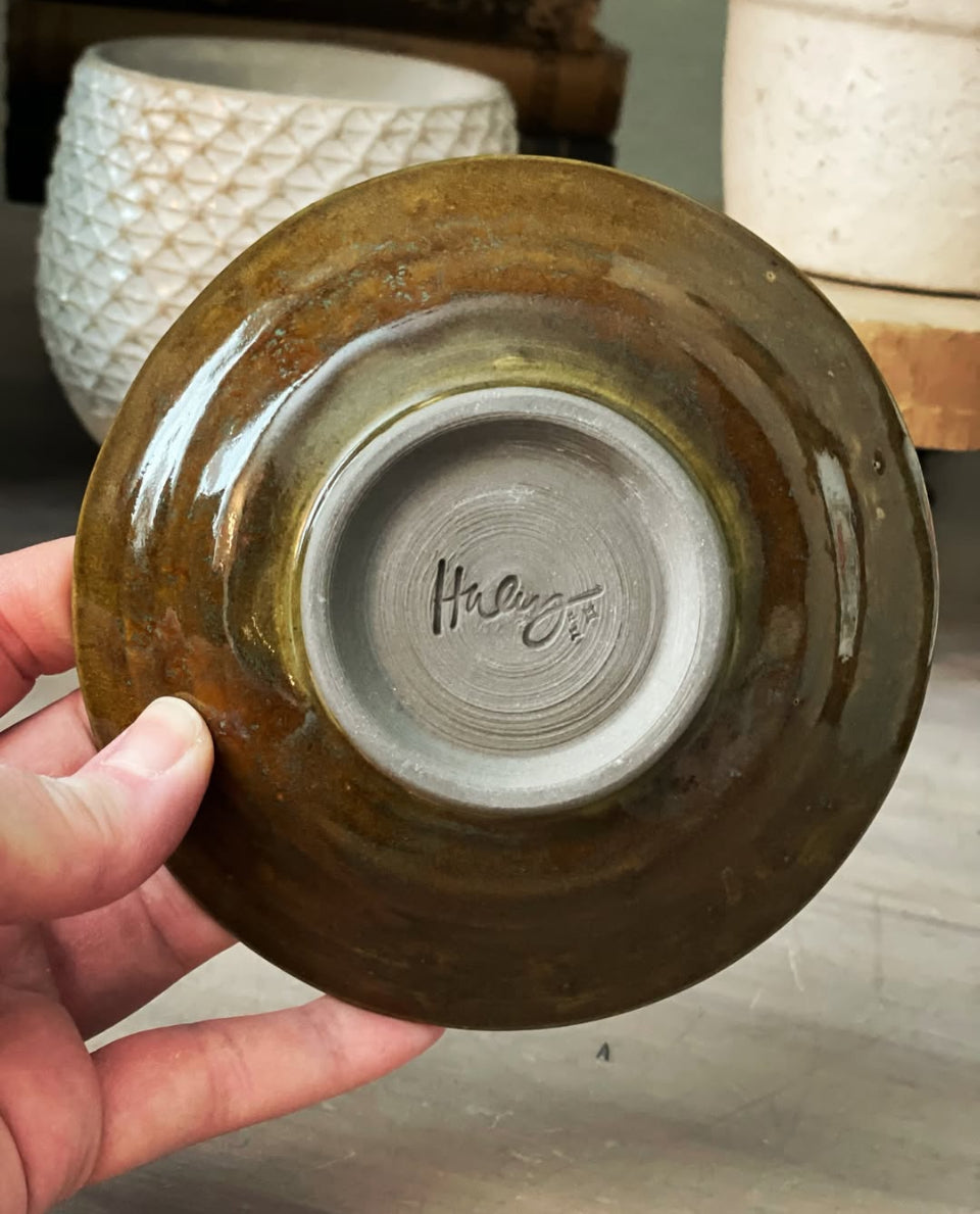 Rustic pottery dish for snacks or trinkets