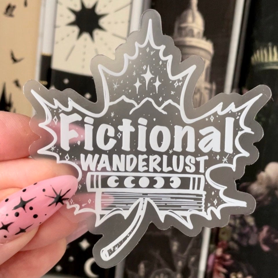 Fictional Wanderlust Clear Leaf Sticker