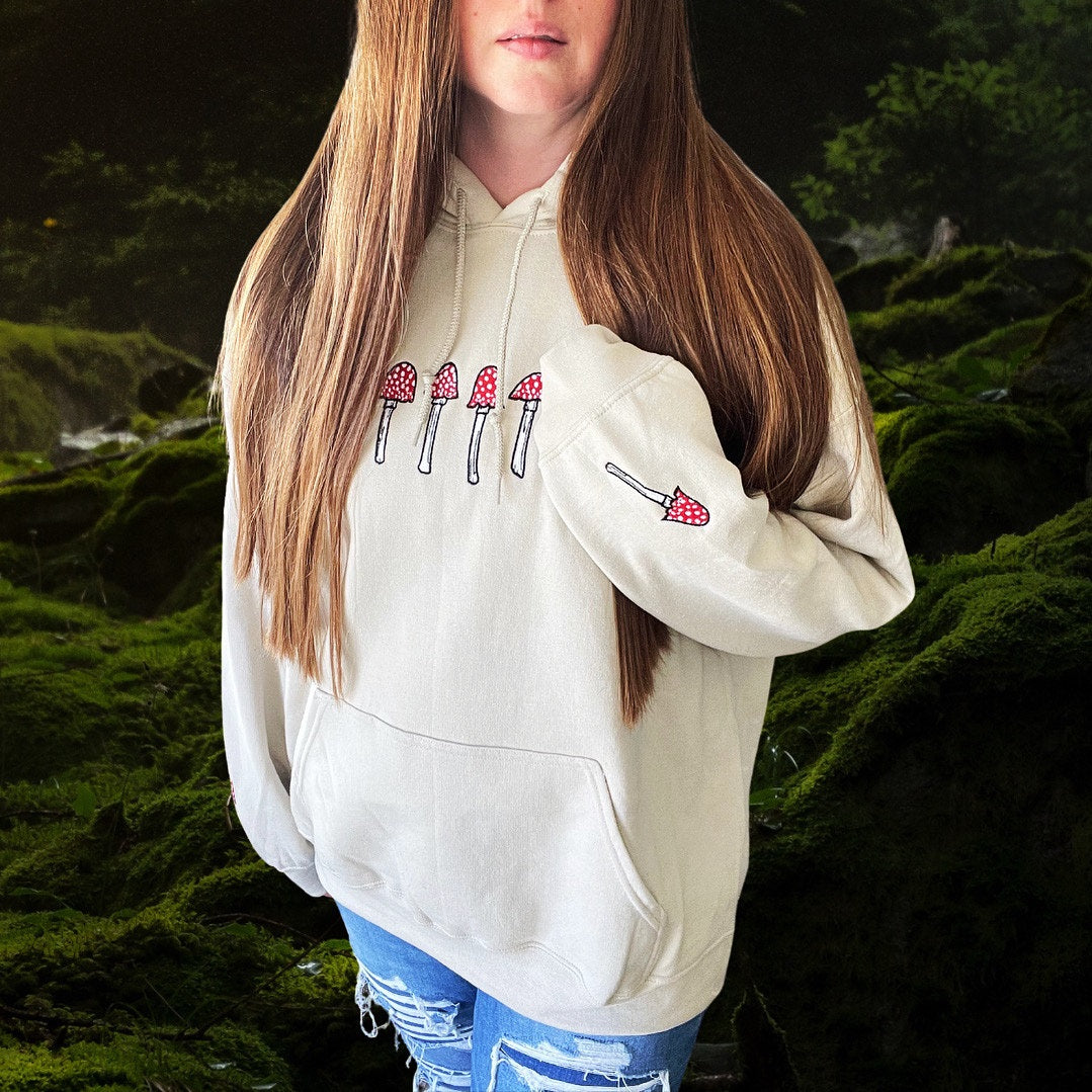 Mystical Mushroom Sweatshirt – Embroidered Cozywear for Plant Girls & Moon Witches
