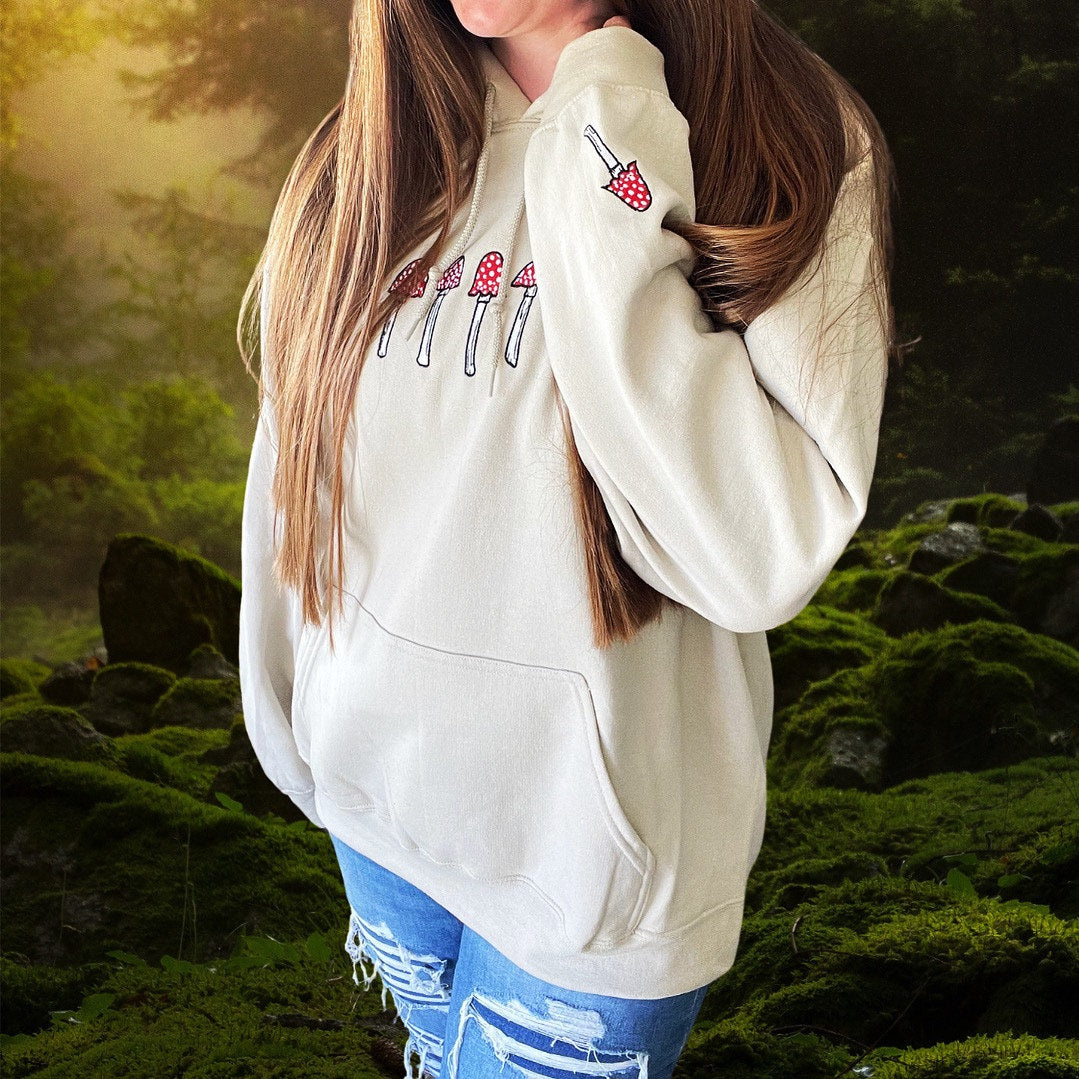 Mystical Mushroom Sweatshirt – Embroidered Cozywear for Plant Girls & Moon Witches
