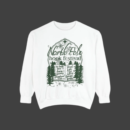North Pole Book Festival Unisex Garment-Dyed Sweatshirt (Comfort Colors brand)