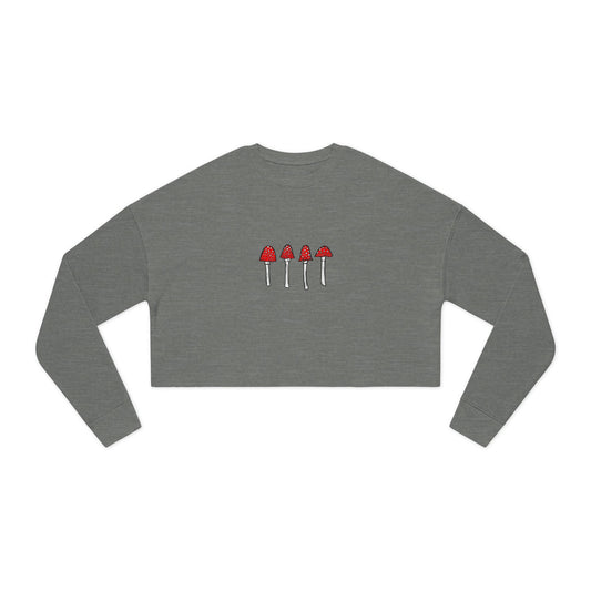 Red Mushroom Crop Top Sweatshirt