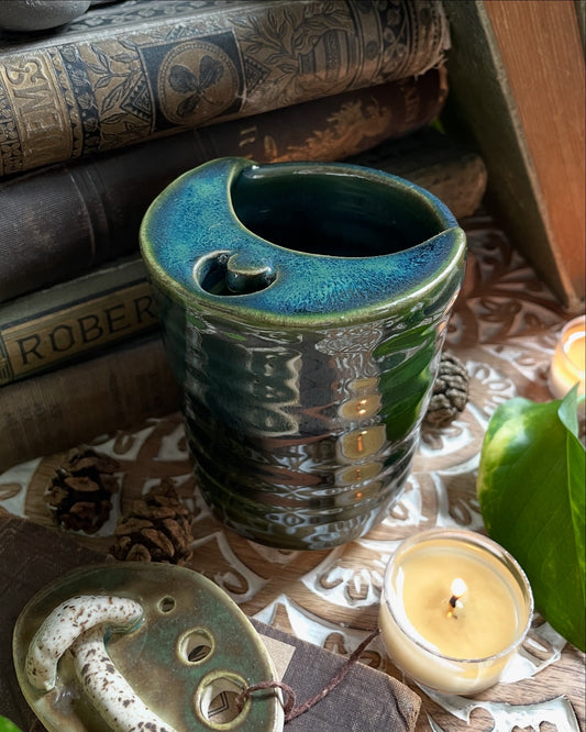 Mirrored Green Moon Travel Mug