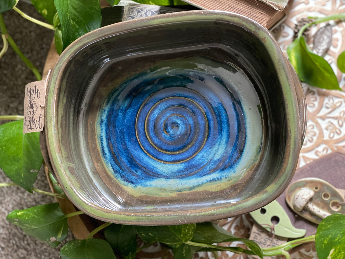 Enchanted Green and Blue Baking Dish- LARGE