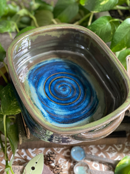 Enchanted Green and Blue Baking Dish- LARGE