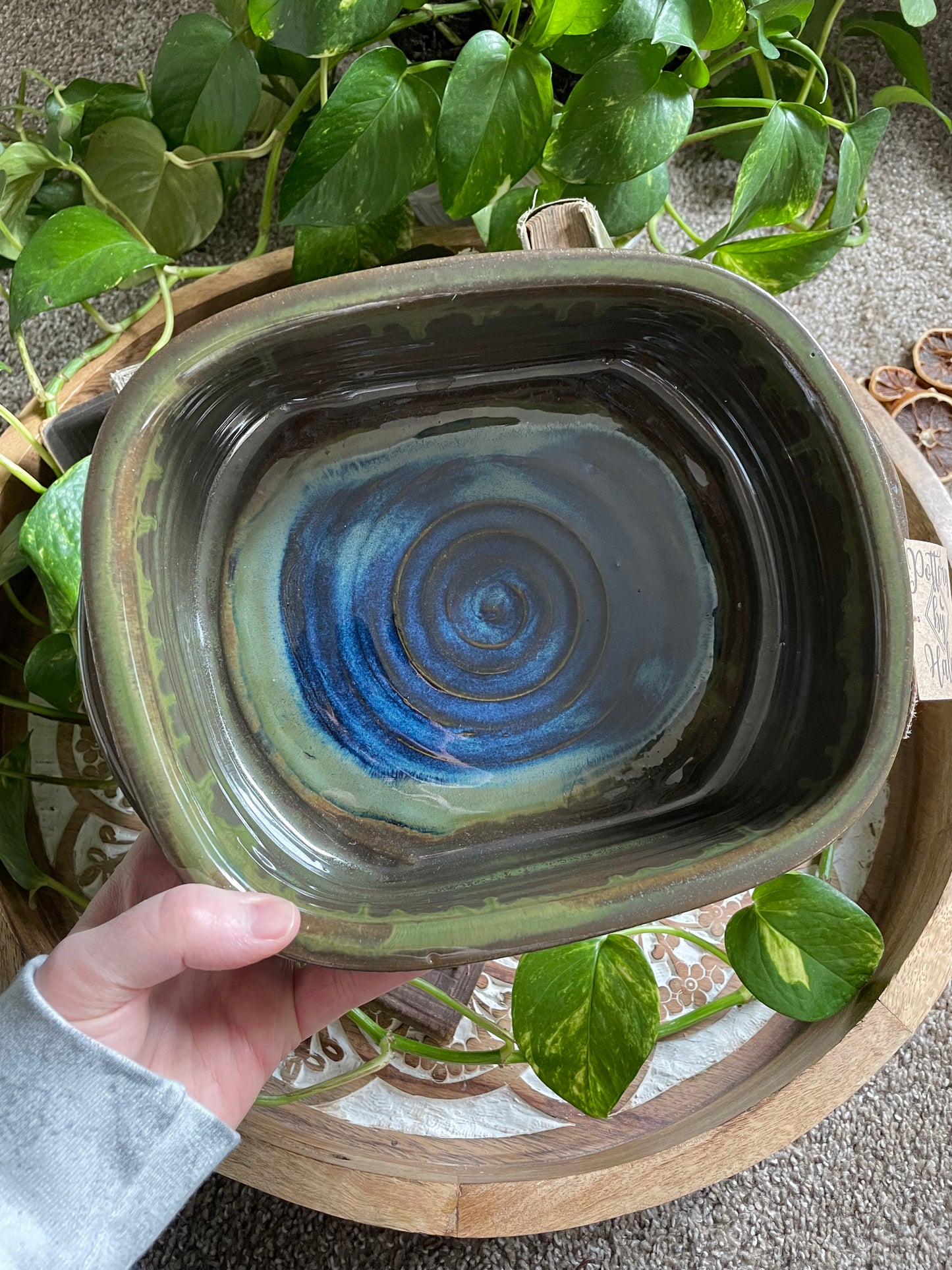 Enchanted Green and Blue Baking Dish- LARGE