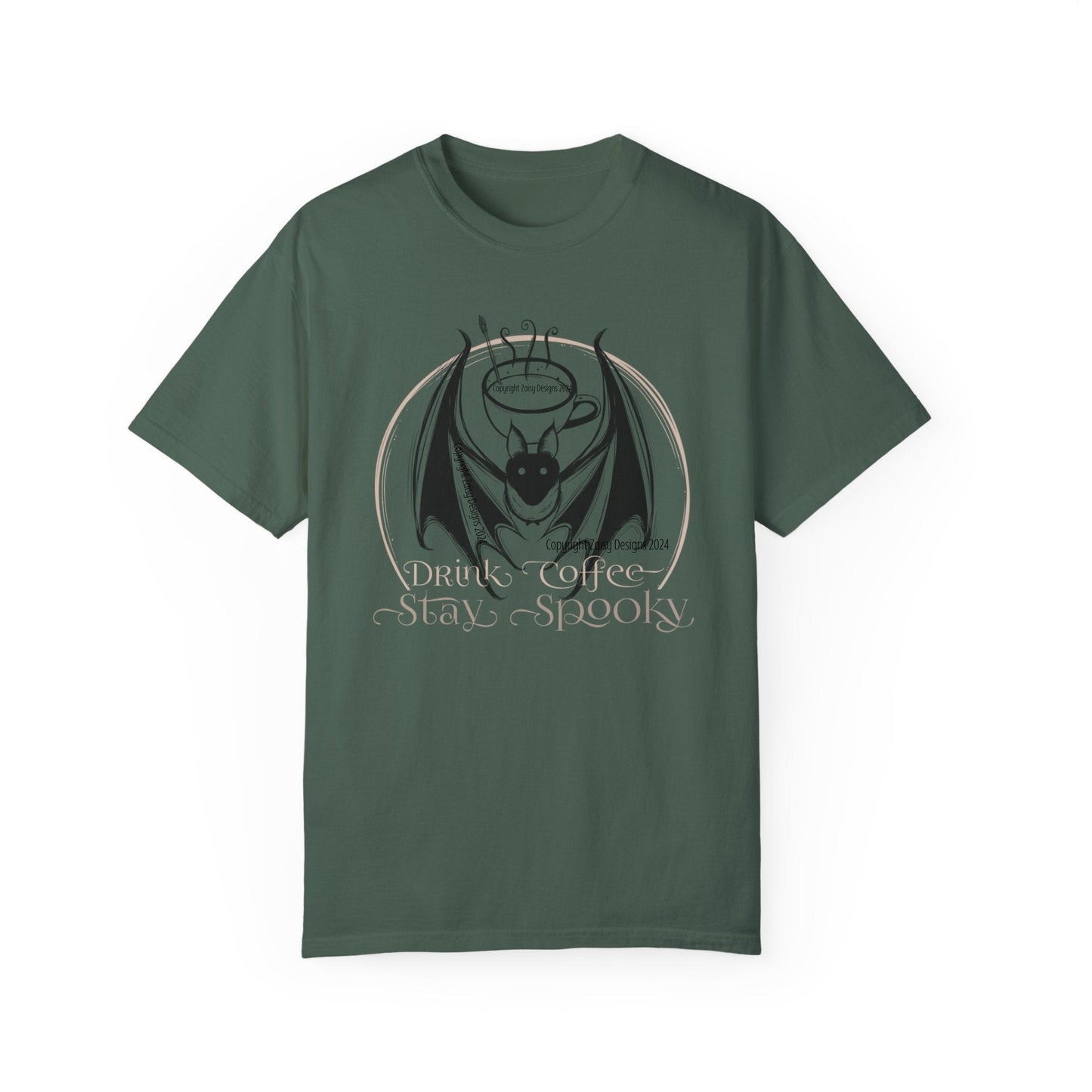 DRINK COFFEE - STAY SPOOKY Bat T-Shirt (Comfort Colors brand)