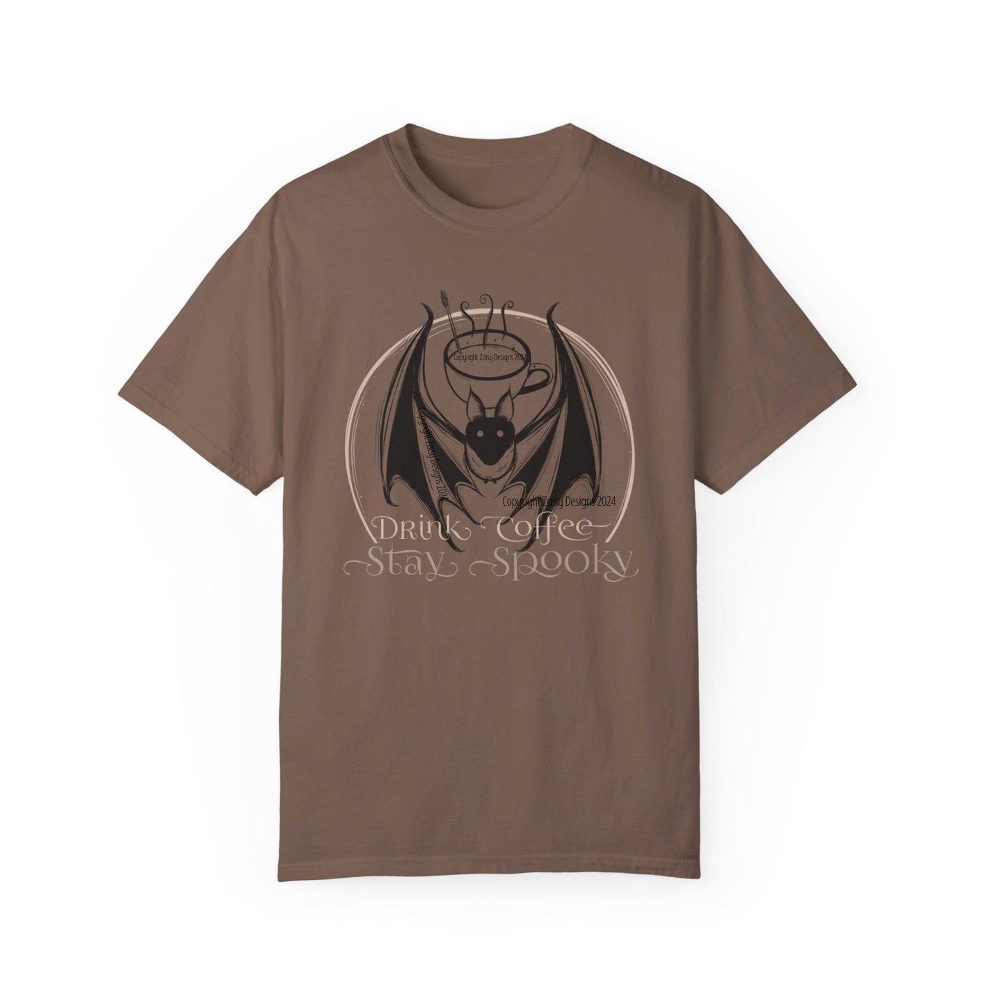 DRINK COFFEE - STAY SPOOKY Bat T-Shirt (Comfort Colors brand)