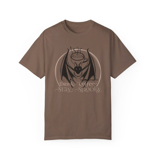 DRINK COFFEE - STAY SPOOKY Bat T-Shirt (Comfort Colors brand)